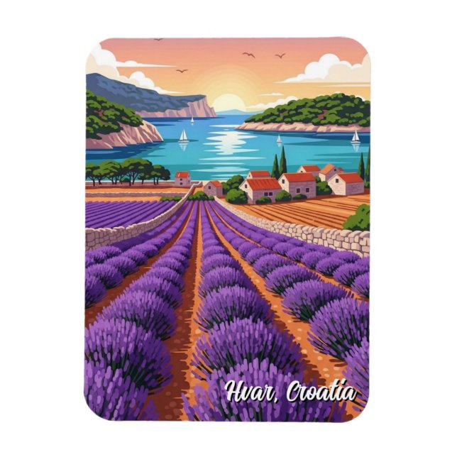 Croatia Hvar Lavendar Fields Magnet (Vertical)