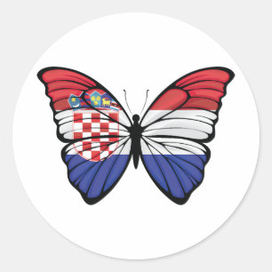 Croatia Hypolimnas Butterfly Classic Round Sticker