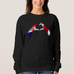 Croatia Japan Flag - Croatian Japanese Heart Sweatshirt