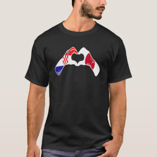 Croatia Japan Flag Croatian Japanese Heart T-Shirt