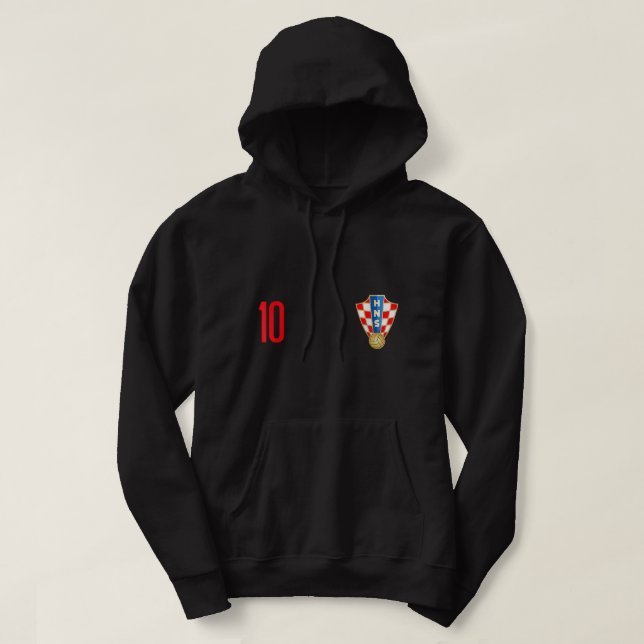 Croatia Jersey Number ten Croatian Futebol Soccer  Hoodie (Design Front)