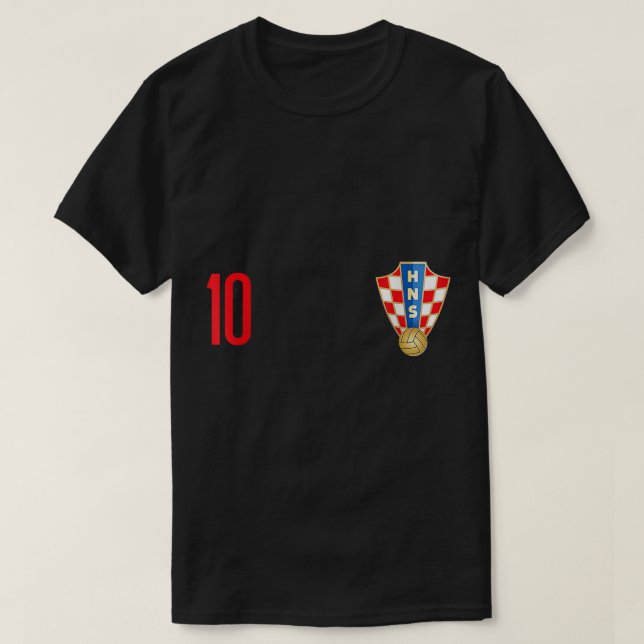 Croatia Jersey Number ten Croatian Futebol Soccer  T-Shirt (Design Front)