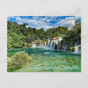 Croatia, Krka Waterfalls remote panorama view Holiday Postcard