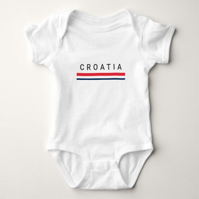 Croatia Lines Baby Bodysuit (Front)