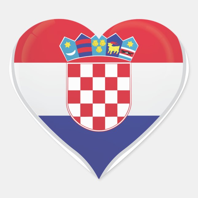 Croatia love flag pride heart sticker (Front)