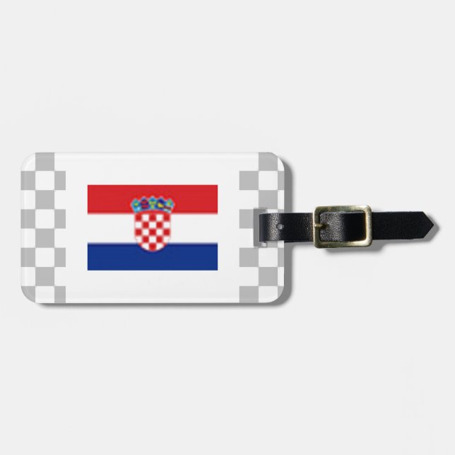 Croatia Luggage Tag w/ leather strap (Front Horizontal)