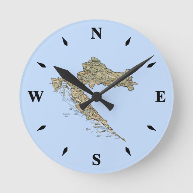 Croatia Map Clock (Front)
