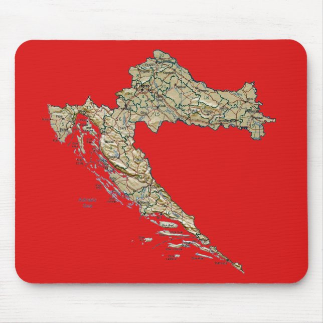 Croatia Map Mousepad (Front)