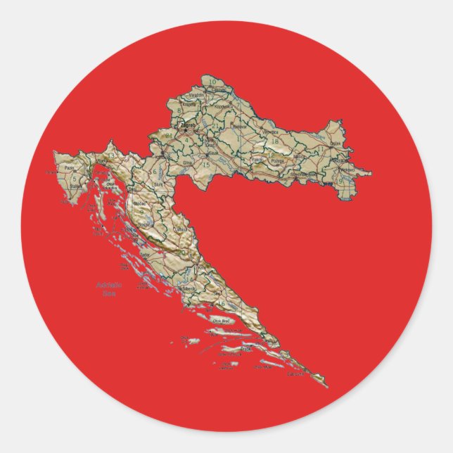 Croatia Map Sticker (Front)