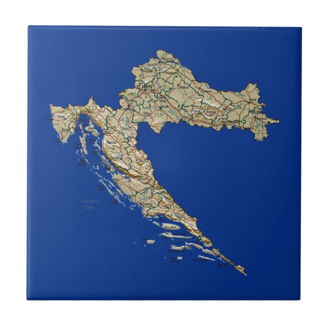 Croatia Map Tile (Front)