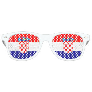 Croatia National Flag Patriotic Croatian Team Fan Retro Sunglasses