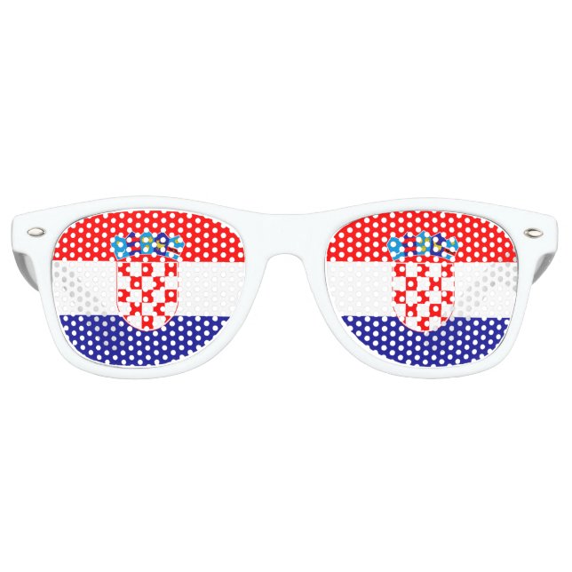 Croatia National Flag Patriotic Croatian Team Fan Retro Sunglasses (Front)
