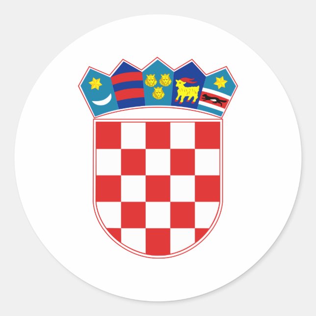 Croatia Official Coat Of Arms Heraldry Symbol Classic Round Sticker (Front)