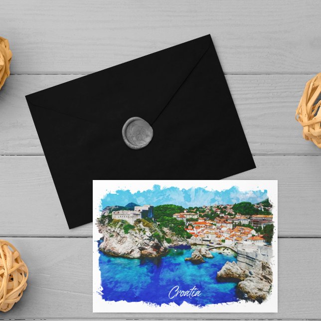 Croatia Panorama View Travel  Postcard (croatia panorama view travel postcard)