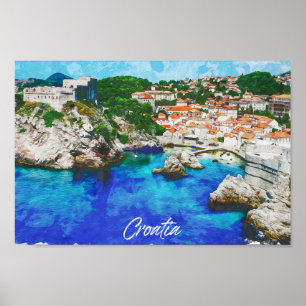 Croatia Panorama View Travel  Poster
