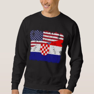 Croatia Pride Croatian American Flag Roots Heritag Sweatshirt