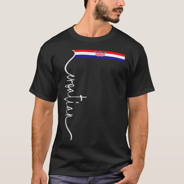 Croatia Signature Croatian Flag T-Shirt (Front)