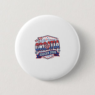 Croatia Soccer 2026 Soccer Bold Country Typography 6 Cm Round Badge