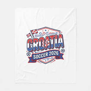 Croatia Soccer 2026 Soccer Bold Country Typography Fleece Blanket