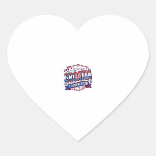 Croatia Soccer 2026 Soccer Bold Country Typography Heart Sticker