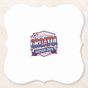 Croatia Soccer 2026 Soccer Bold Country Typography Paper Coaster