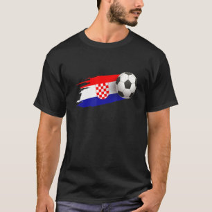 Croatia Soccer Ball Flag Jersey Croatian Football  T-Shirt