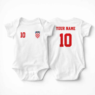Croatia Soccer/Football Custom Name & Number Baby Bodysuit