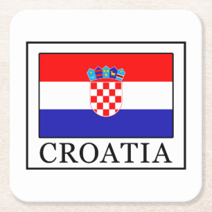 Croatia Square Paper Coaster
