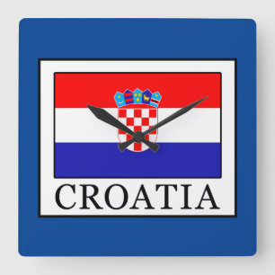 Croatia Square Wall Clock