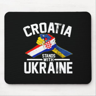 Croatia Stands With Ukraine Ukrainian Croatian Fla Mouse Pad
