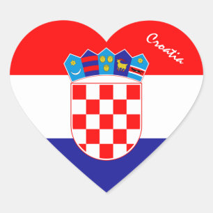 Croatia Sticker, Heart, Patriotic Croatian Flag Heart Sticker