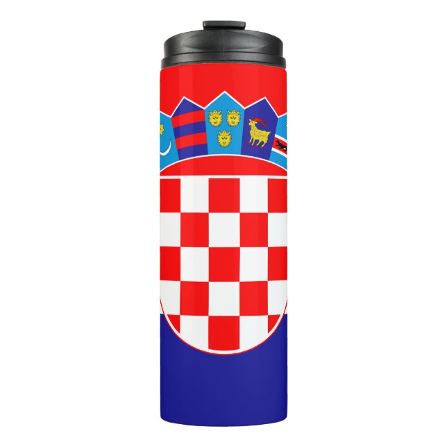 Croatia Travel Mug, patriotic Croatian Flag Thermal Tumbler (Front)