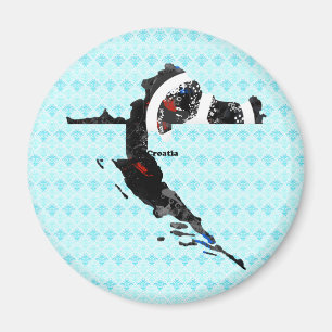 Croatia Trendy Peace Sign with Croat map Magnet