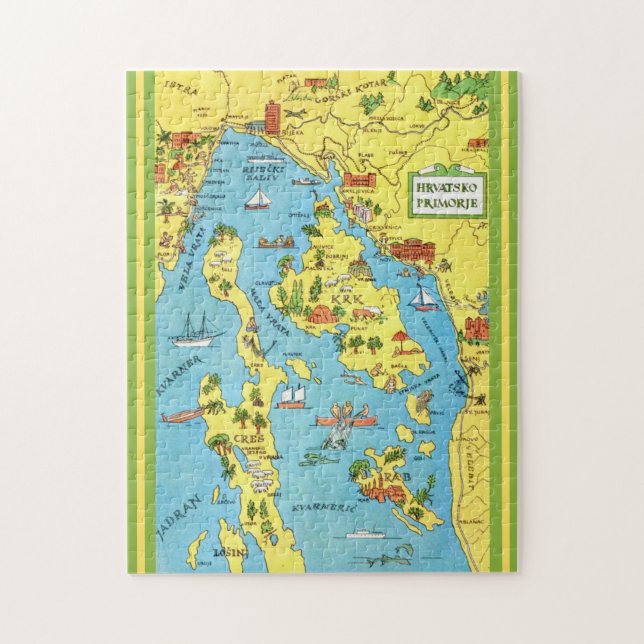 Croatia Vintage Colourful 11x14 Jigsaw Puzzle (Vertical)