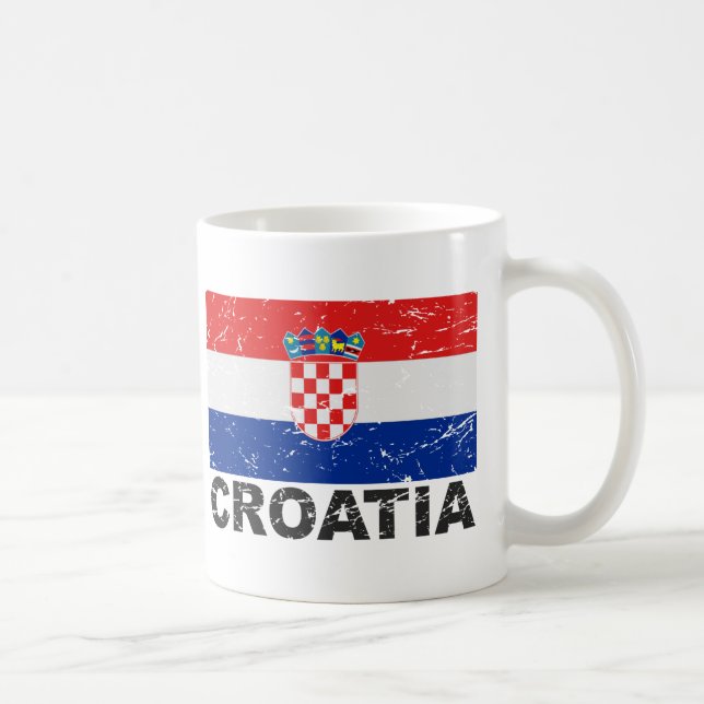 Croatia Vintage Flag Coffee Mug (Right)