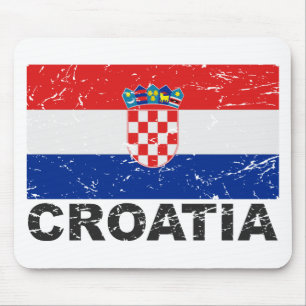 Croatia Vintage Flag Mouse Pad