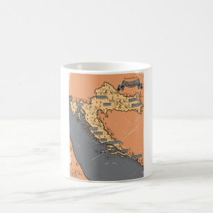 Croatia Vintage old map Coffee Mug