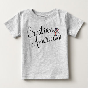 Croatian American Entwinted Hearts  Baby T-Shirt