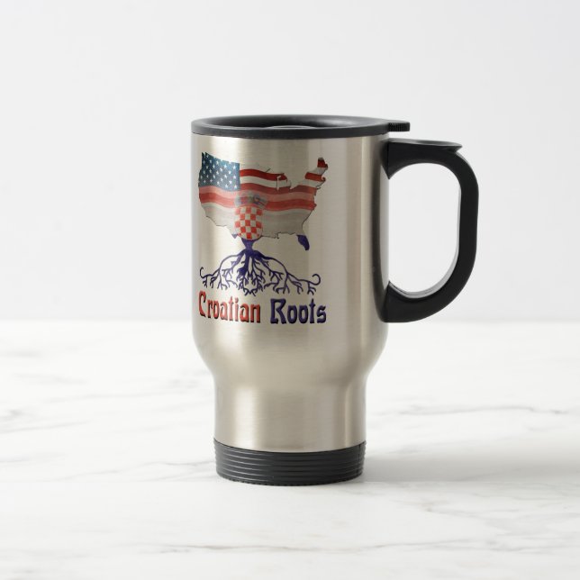 Croatian American Roots Travel Mug (Right)