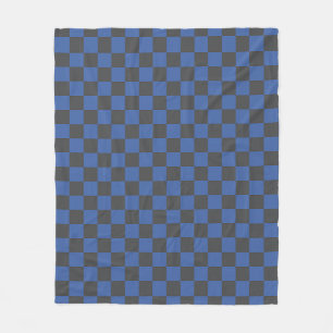 Croatian Black Blue Chequerboard Pattern  Fleece Blanket