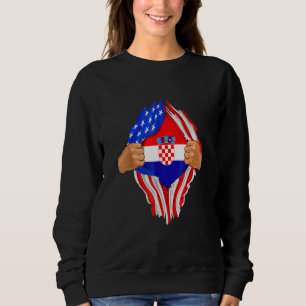 Croatian Blood Inside Me Croatia Flag Sweatshirt