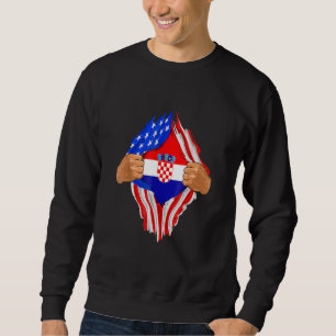 Croatian Blood Inside Me  Croatia Flag Sweatshirt