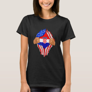 Croatian Blood Inside Me Croatia Flag T-Shirt