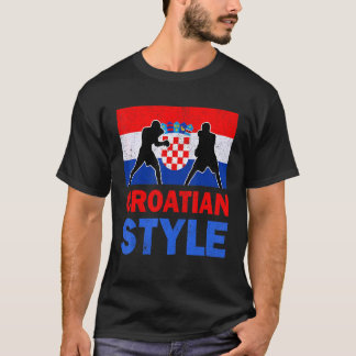 Croatian Boxing Vintage Croatia Flag Croatian Boxi T-Shirt