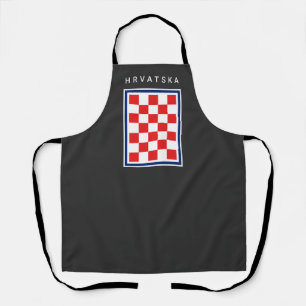Croatian Checker Blue Hrvatska Apron