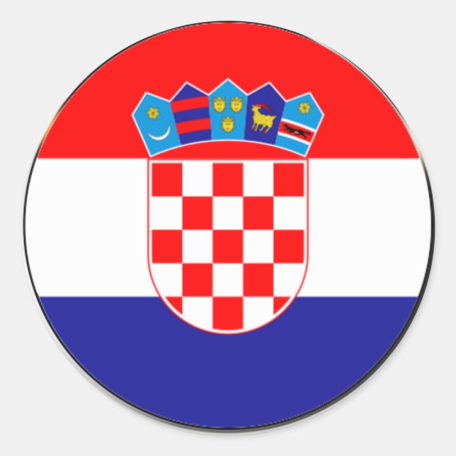 Croatian Coat of Arms | Hrvatski grb Classic Round Sticker (Front)