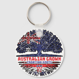 Croatian Croatia Australian Australia Tree Roots Key Ring