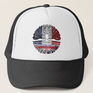 Croatian Croatia French France Tree Roots Flag Trucker Hat