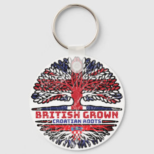 Croatian Croatia Uk United Kingdom British Tree Key Ring