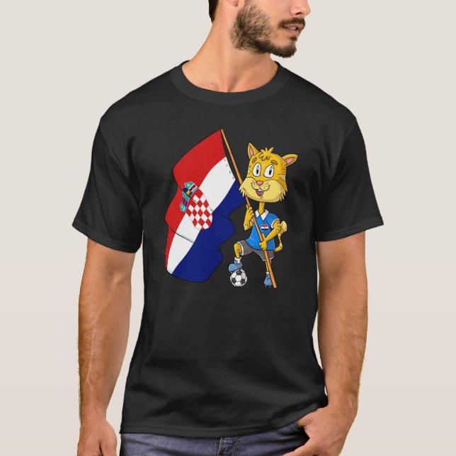 Croatian fan cat T-Shirt (Front)